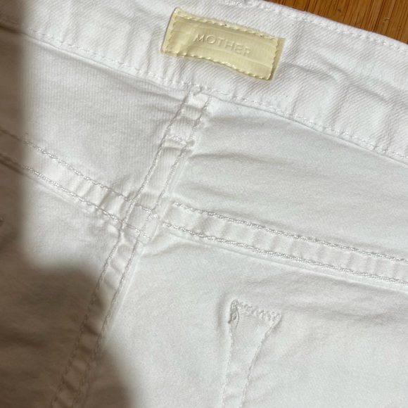 MOTHER The Looker Crop Jeans White Stayin Alive Size 29 - Picture 8 of 16